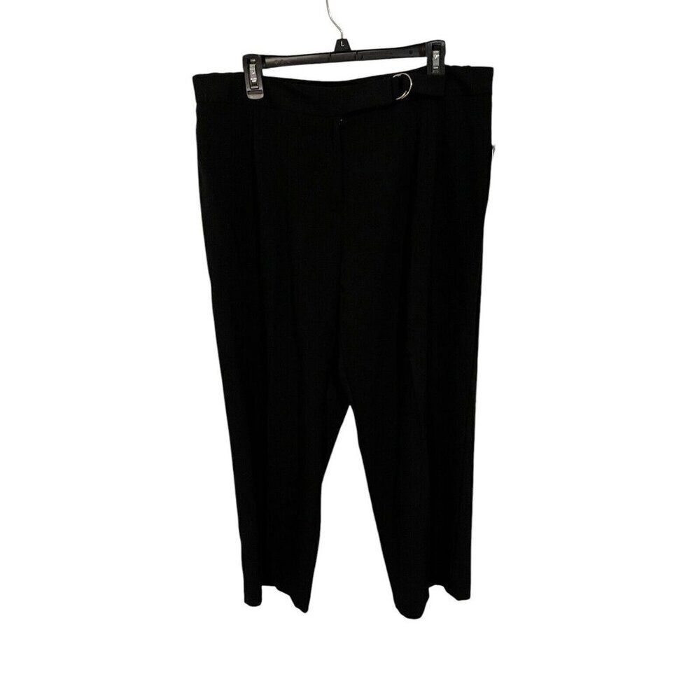 Pantology Women's 18W Black Pants Casual Work Pants Dress Pants Black Wide Leg